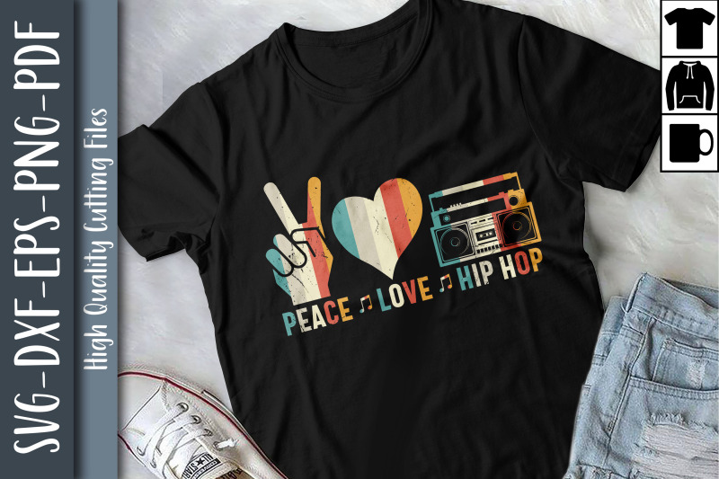 retro-design-peace-love-hip-hop