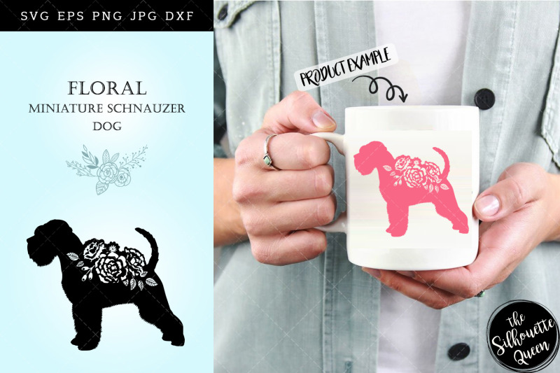 floral-miniature-schnauzer-dog-svg-file-for-cricut-for-silhouette