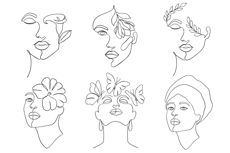 women-faces-in-line-art-style-nbsp