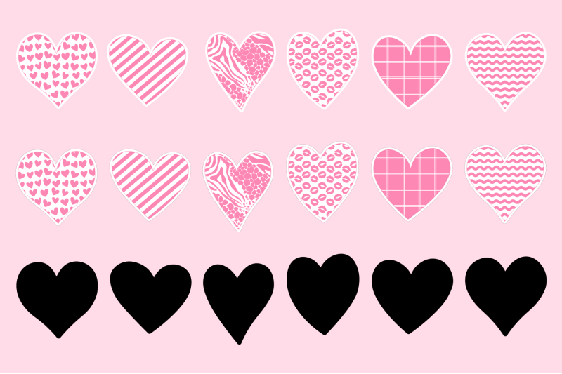 Valentine stickers Bundle SVG, Sticker PNG, Heart Stickers
