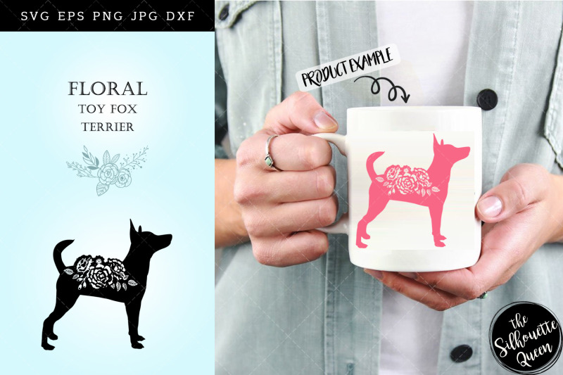 floral-toy-fox-terrier-dog-svg-file-for-cricut-for-silhouette