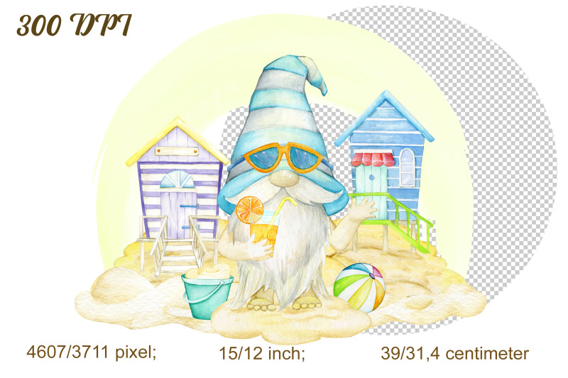 watercolor-summer-gnomes-clipart-beach-gnomes-png-birthday-clipart