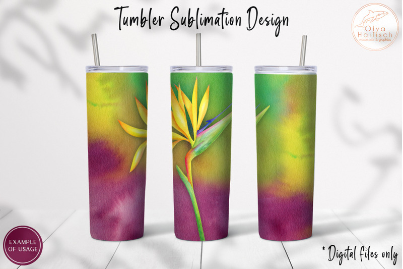 watercolor-tropical-tumbler-sublimation-png-floral-tumbler-wrap