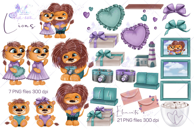 lion-family-digital-clipart