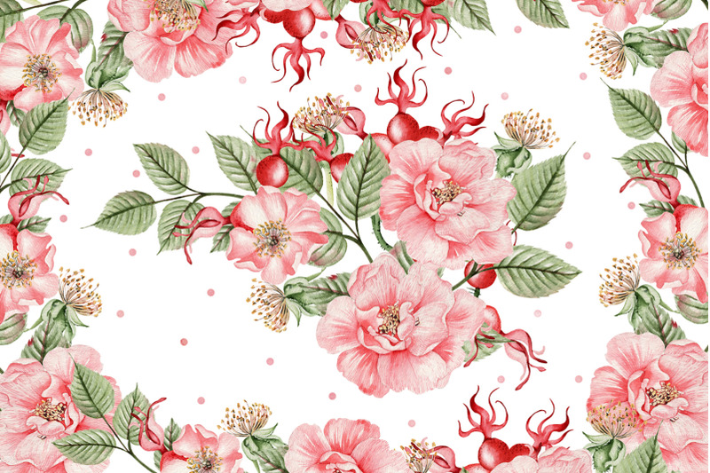 watercolor-pink-blooming-flowers