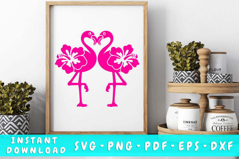 flamingo-couple-with-hibiscus-svg