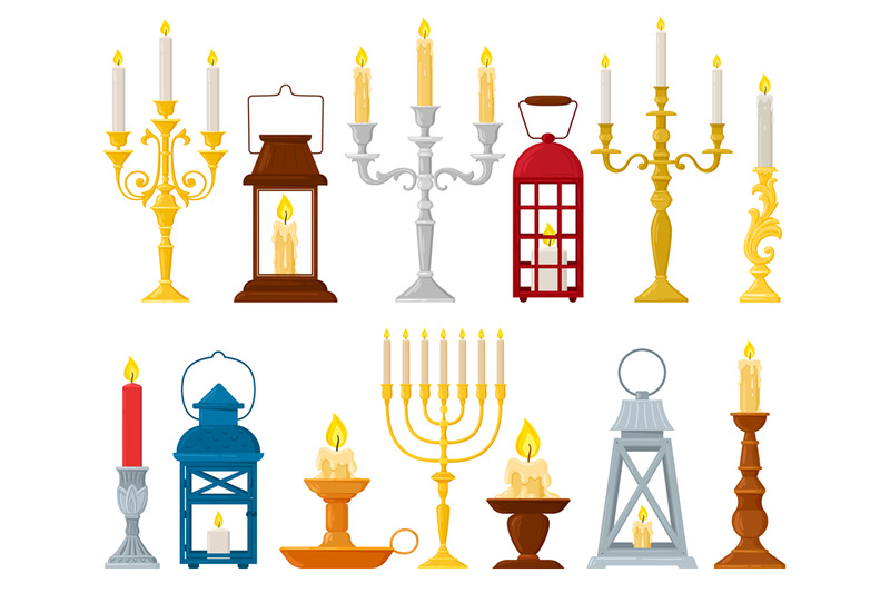 cartoon-vintage-candlesticks-lamps-candle-holders-and-candelabra-re