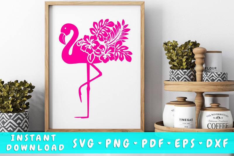 flamingo-hibiscus-bouquet-svg