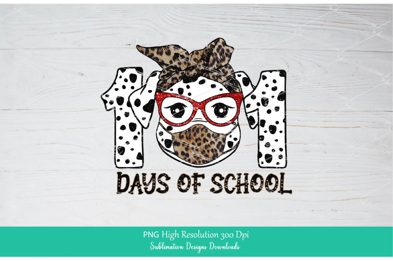 101-days-of-school-png-sublimation-design-dalmatian-dog-with-mask