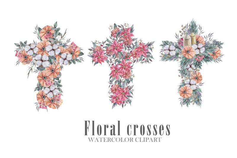 watercolor-easter-floral-crosses-clipart