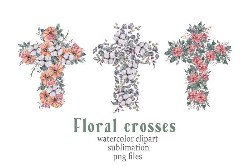 watercolor-easter-floral-crosses-clipart