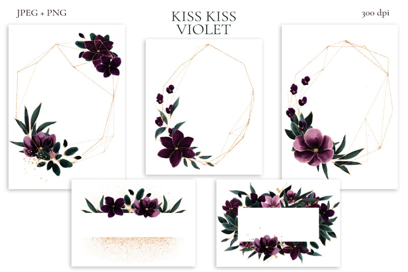 kiss-kiss-violet-watercolor