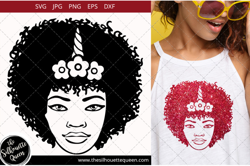 afro-woman-svg-with-curly-bob-natural-hair-and-unicorn-headband