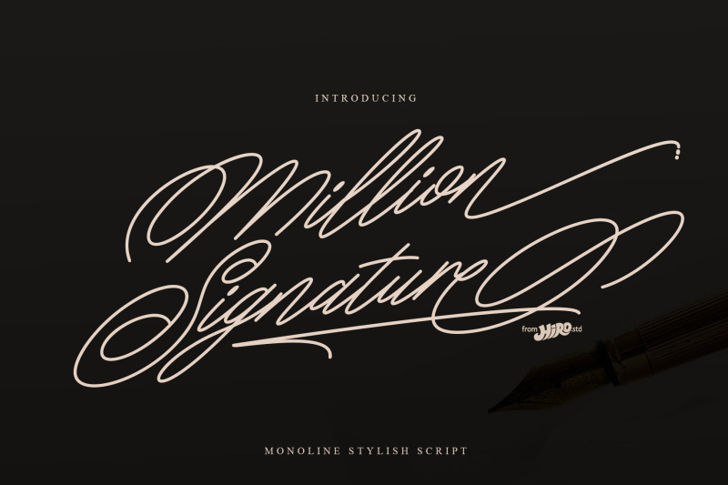 million-signature-monoline-script