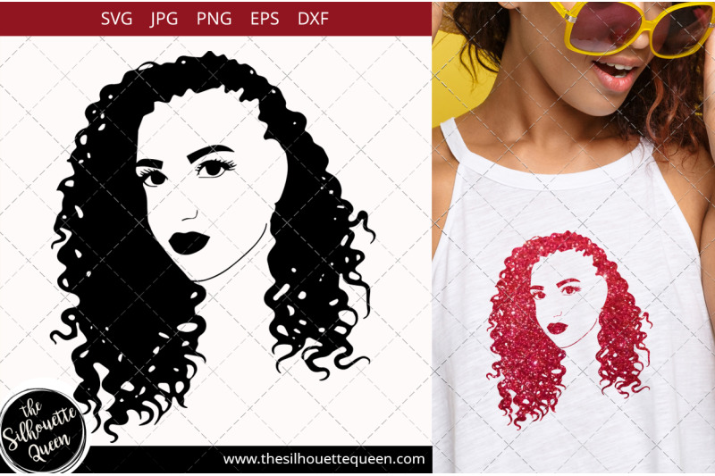 afro-woman-svg-with-cornrow-with-curly-weave