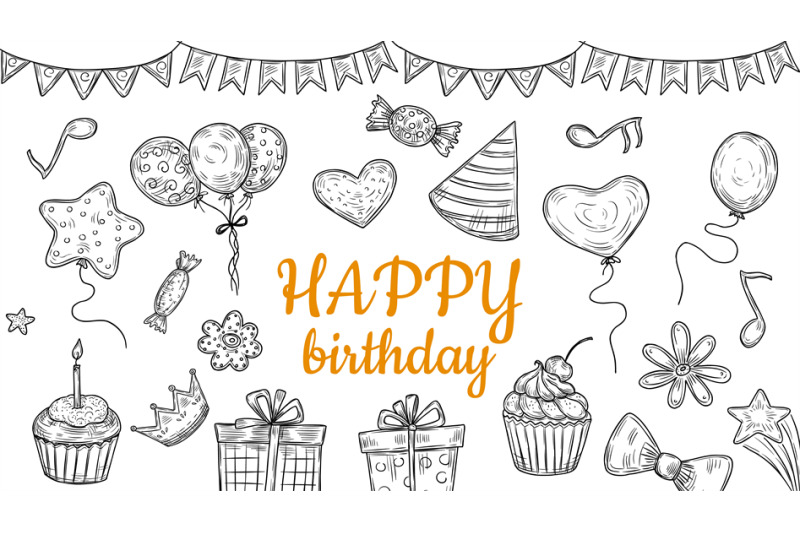 happy-birthday-elements-sketch-party-banner-festive-signs-balloons