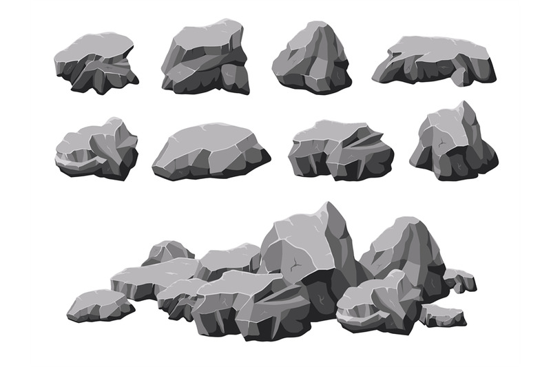 cartoon-stones-broken-rock-stone-pile-3d-design-isolated-rocks-bou