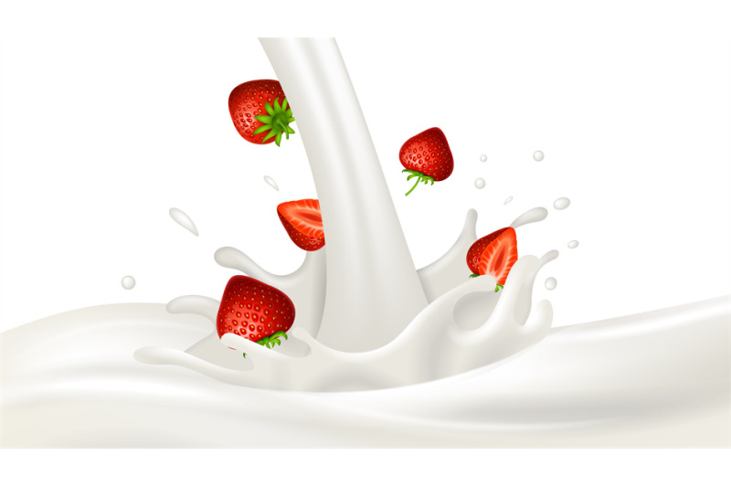 milk-yogurt-splash-berry-creamy-flow-isolated-realistic-white-liquid