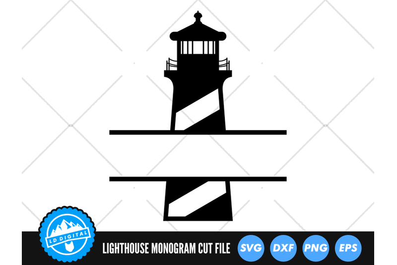 lighthouse-split-name-frame-svg-lighthouse-cut-file
