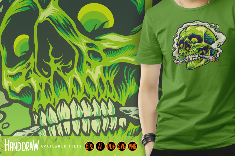 green-skull-joint-smoking-a-weed-marijuana