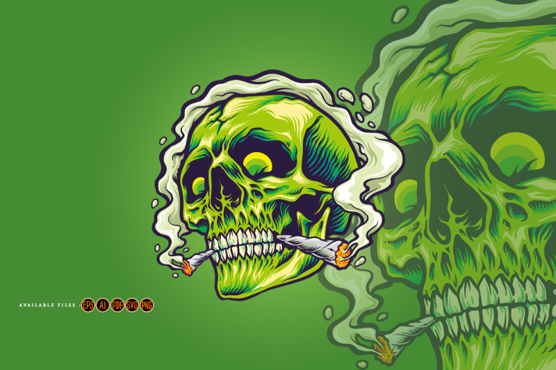 green-skull-joint-smoking-a-weed-marijuana