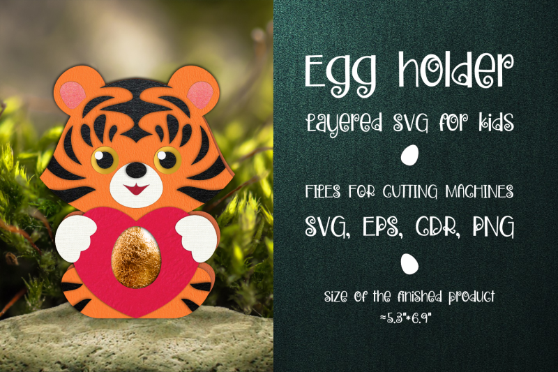 tiger-easter-chocolate-egg-holder-template-svg