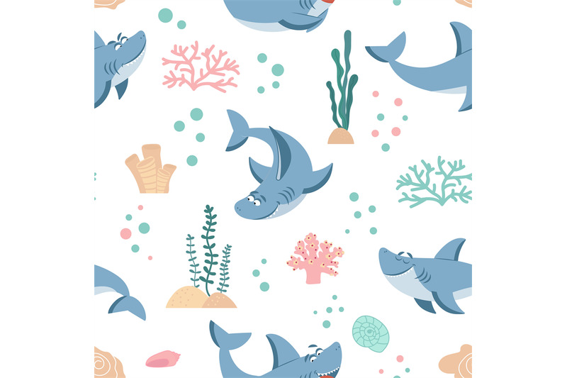 sharks-pattern-seamless-shark-print-cute-ocean-fish-wrapping-marine