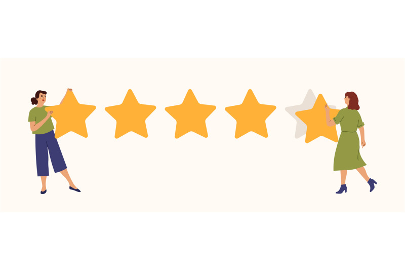 star-rating-girls-write-stars-review-rate-customer-support-or-servic