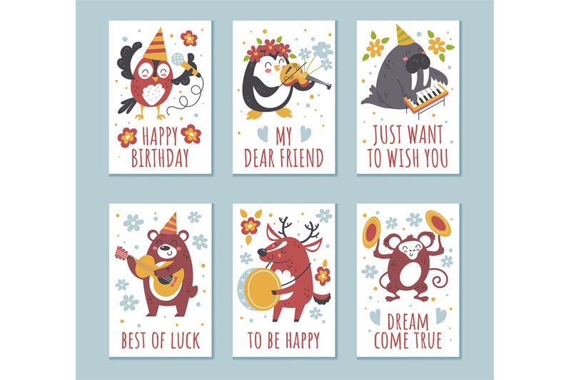 animals-birthday-greeting-cards-cartoon-characters-play-different-mus