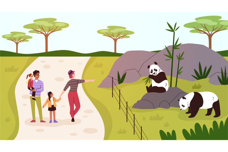 family-in-zoo-parents-with-children-near-pandas-enclosure-visitors-o