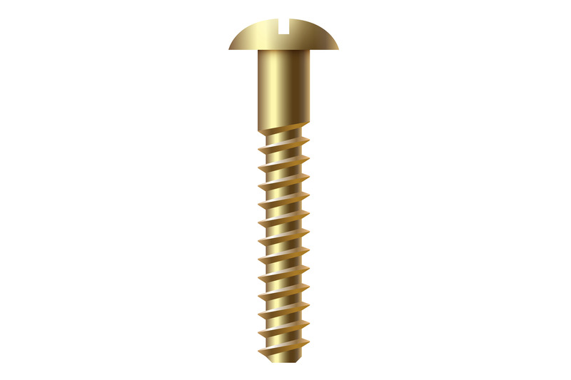 gold-metal-bolt-round-slotted-head-fastener