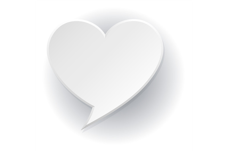 paper-heart-speak-template-empty-text-bubble