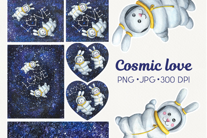 astronauts-039-cosmic-love-watercolor-collection