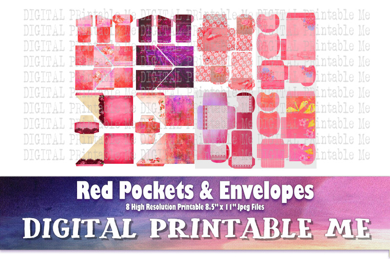red-pockets-amp-envelopes-crimson-vintage-ephemera-scrapbook-junk-journ