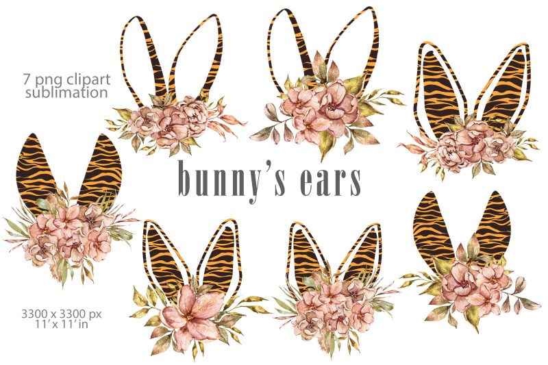 cute-tiger-bunny-ears-sublimations-clipart-5-png-files