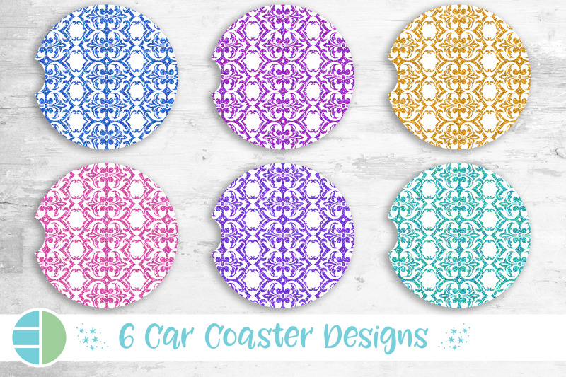 damask-car-coaster-sublimation-designs