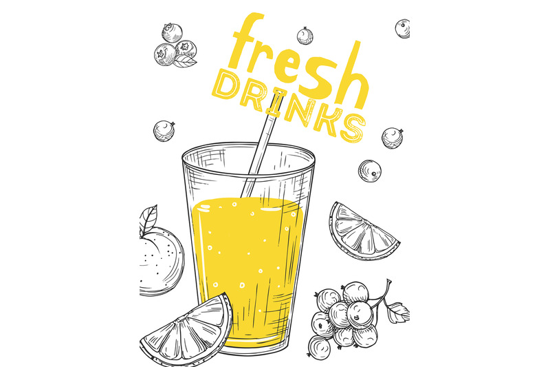 fresh-fruit-juice-sketch-drink-glass-lemon-slices-and-berries-vegan