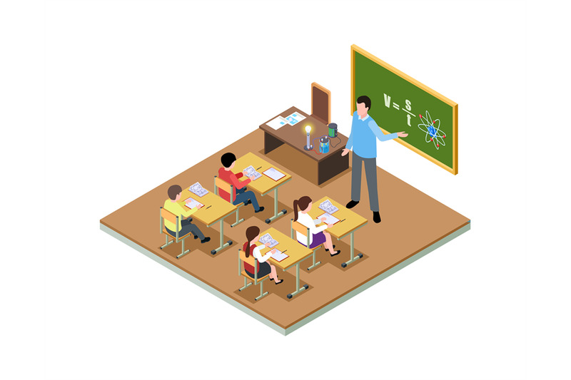 student-study-isometric-classroom-school-lesson-education-cartoon-t