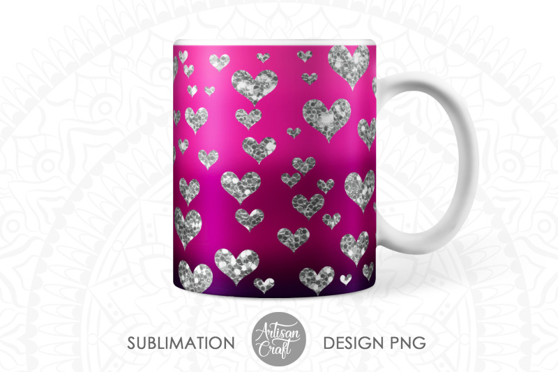 mug-sublimation-wrap-color-gradient-silver-glitter-hearts-11oz-mug