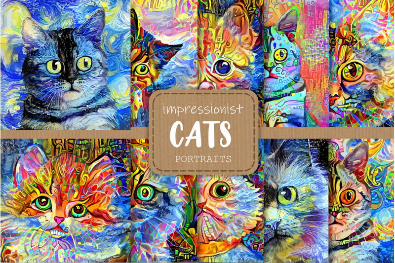 impressionist-cute-cat-portrait-illustrations