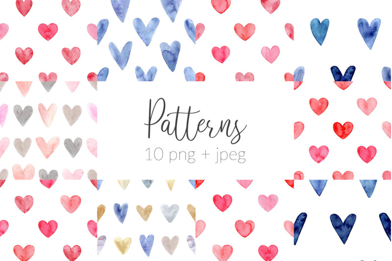 watercolor-hearts-cliparts-and-patterns