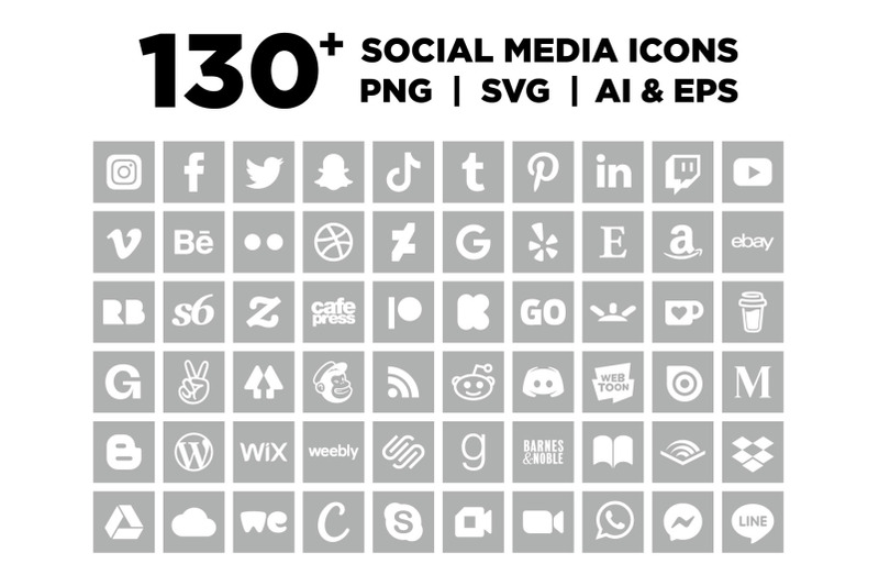 gray-square-social-media-icons-set
