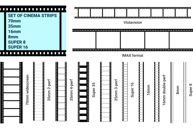 old-retro-film-strip-frame-set