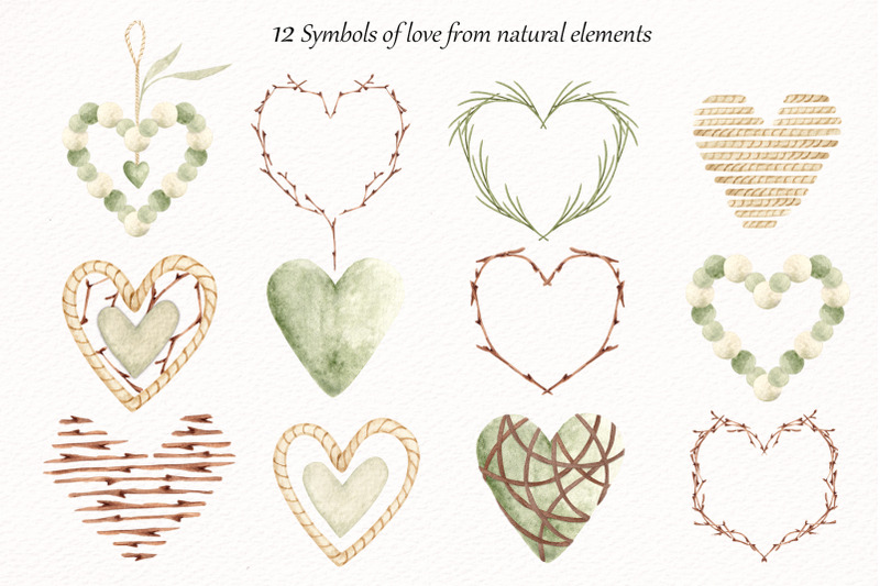 watercolor-set-quot-nature-hearts-quot