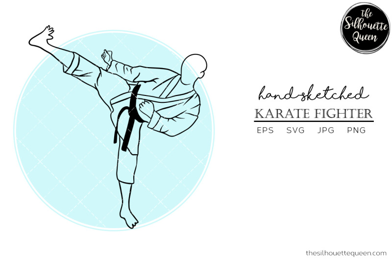 hand-drawn-male-karate-fighter-vector-sketch