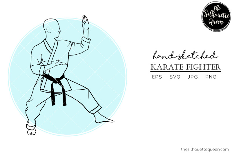 hand-drawn-male-karate-fighter-vector-sketch