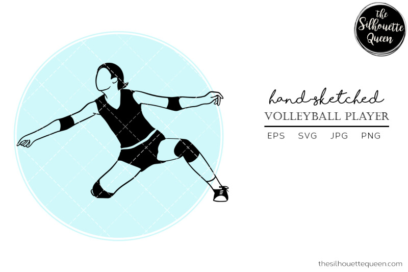 hand-drawn-female-volleyball-player-vector-sketch