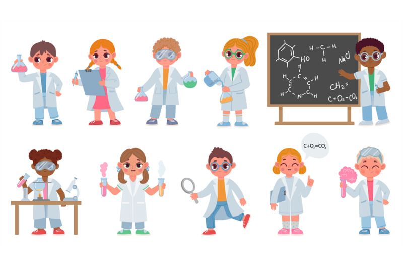 cartoon-kids-in-robes-do-chemistry-experiment-children-scientists-bi