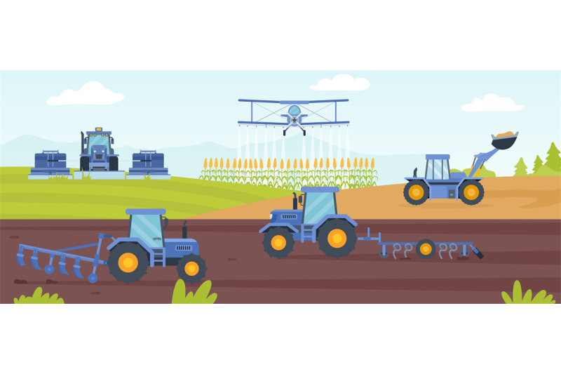 agricultural-machinery-banner-with-farm-field-landscape-and-tractor-c