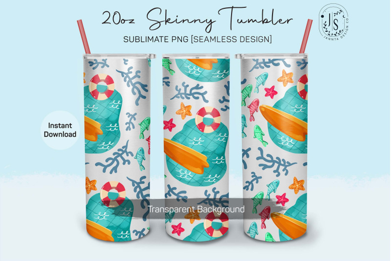 vacation-summer-beach-20oz-tumbler-sublimation-wrap